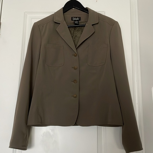 Rafaella Suit Pants Jacket Women Size 10 Deep Olive Close Fitting Jacket Design - Picture 8 of 16